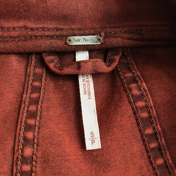 Free People Jacket Size-XS Draped Moto Orange EUC - Picture 6 of 8